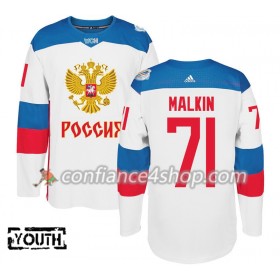 Adidas Maillot de Hockey Russie Evgeni Malkin 71 Coupe du monde de hockey sur glace 2016 Blanc Premier - Enfant